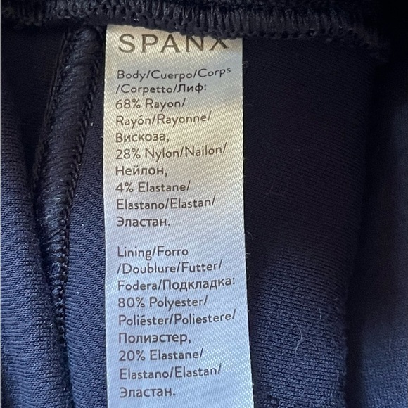 💥SALE💥SPANX PERFECT NAVY PONTE KNIT ANKLE PANT SZ L EUC - Picture 7 of 8